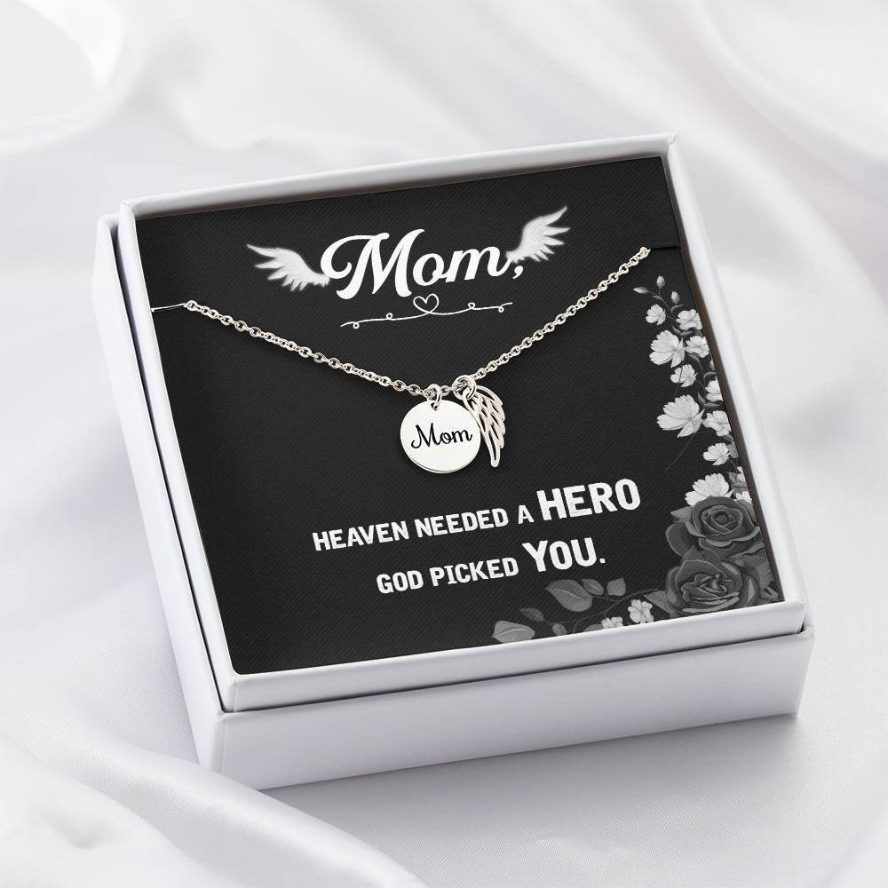 Mom Memorial Necklace - Heaven needed a hero-[Heartfelt Family Gift]