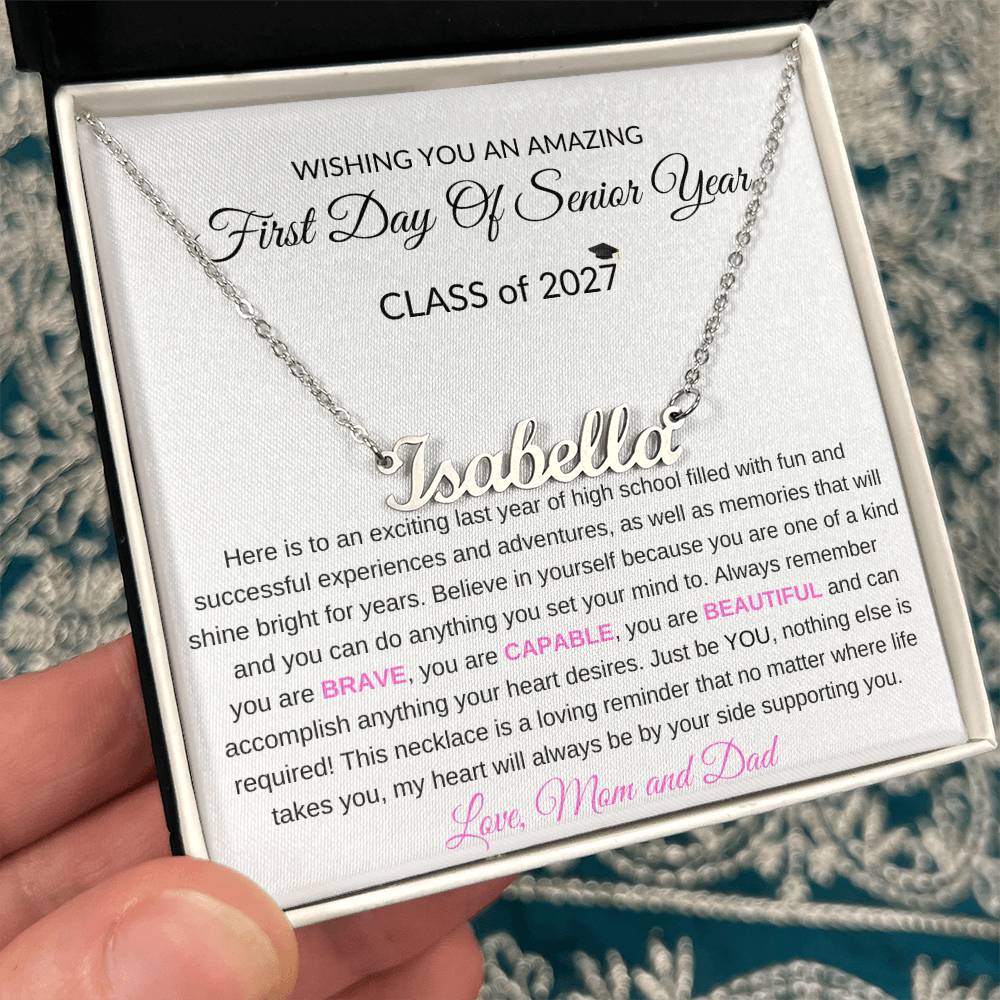 1st Day of Senior Year Class of 2027 Necklace Gift