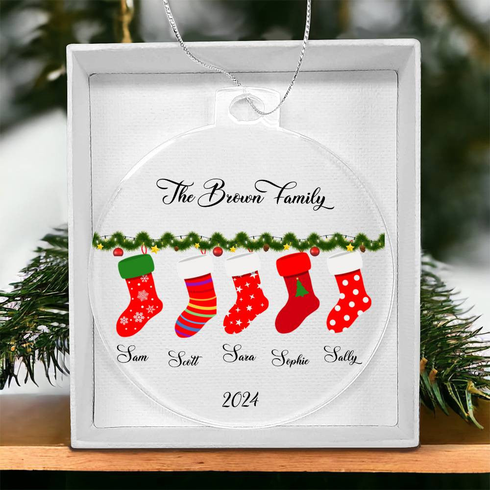 Family Christmas Stocking Ornament