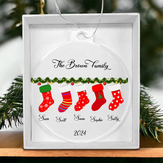Family Christmas Stocking Ornament