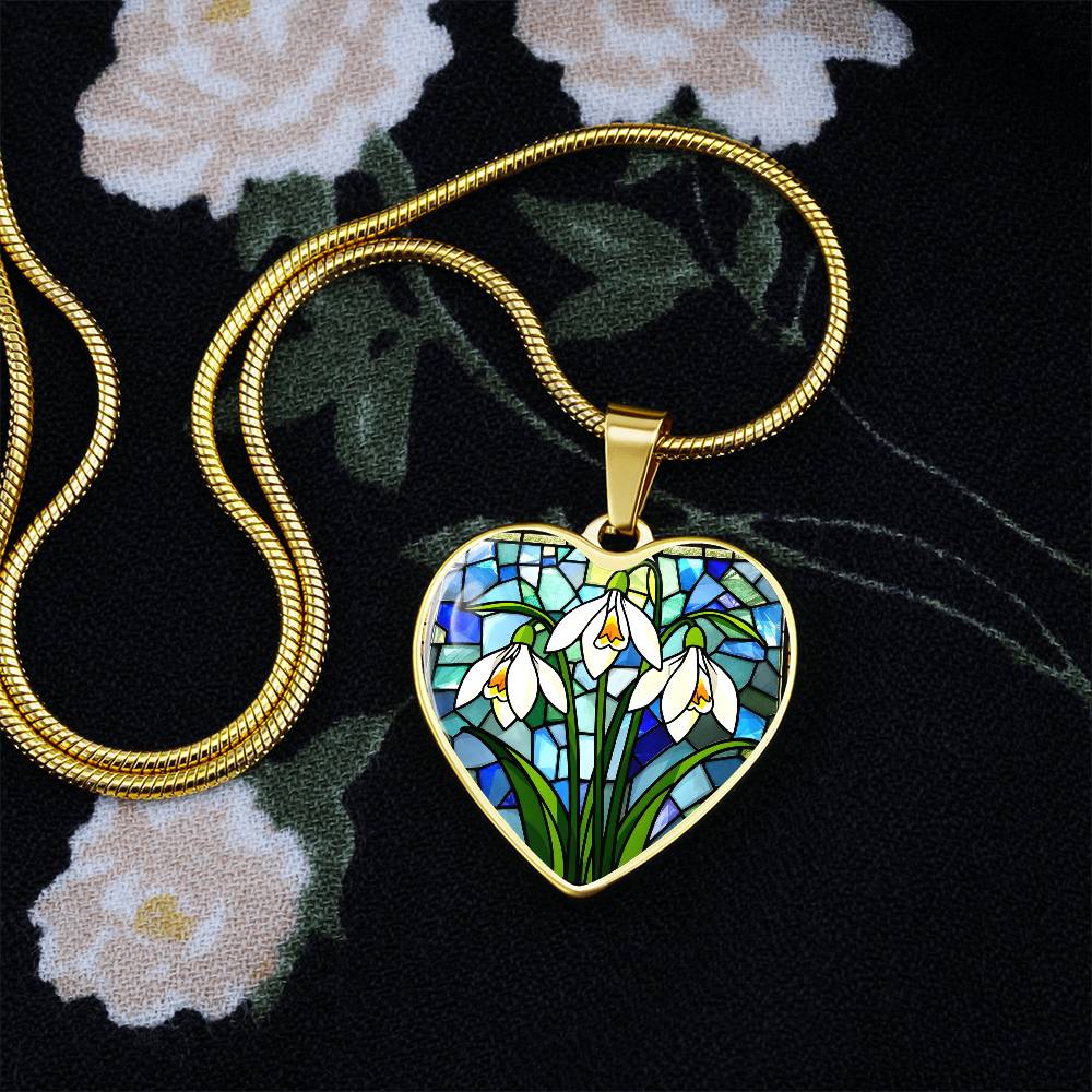 Lily of The Valley Floral Necklace with Engraving