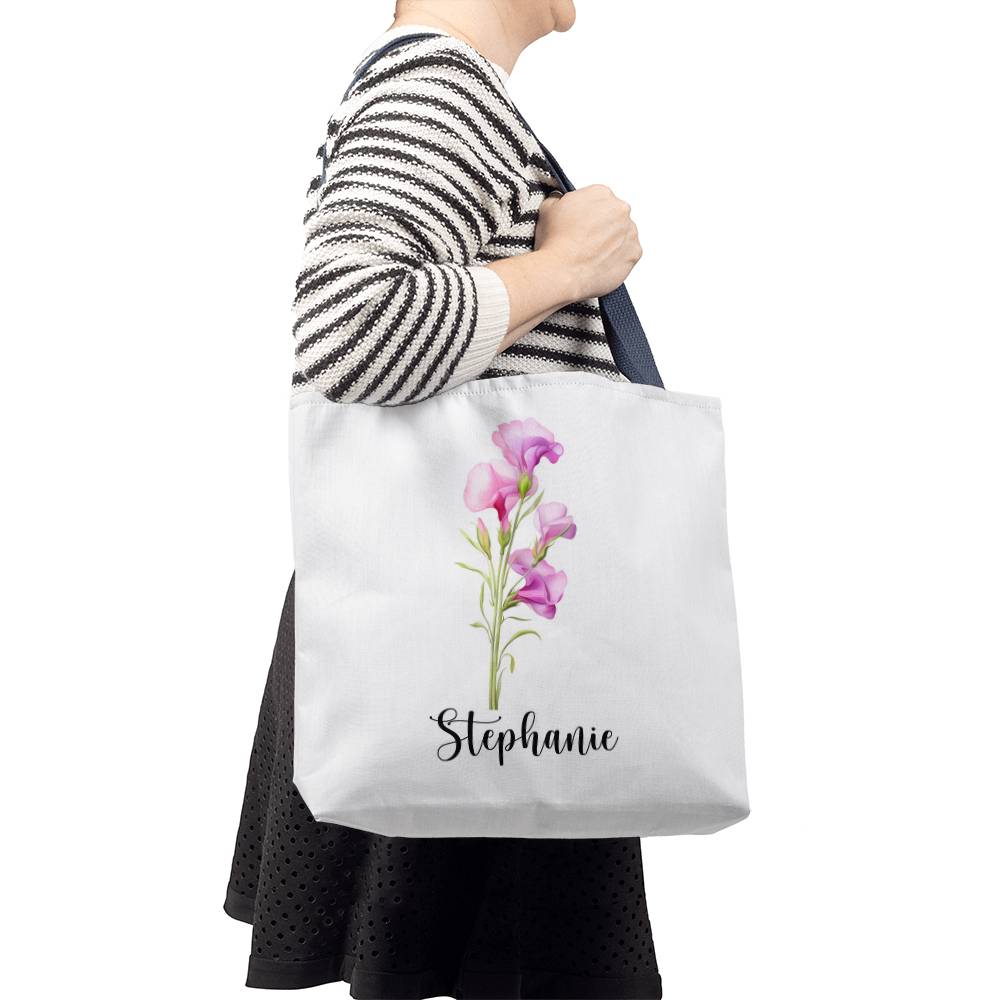 Birth flower Name Classic Tote Bag
