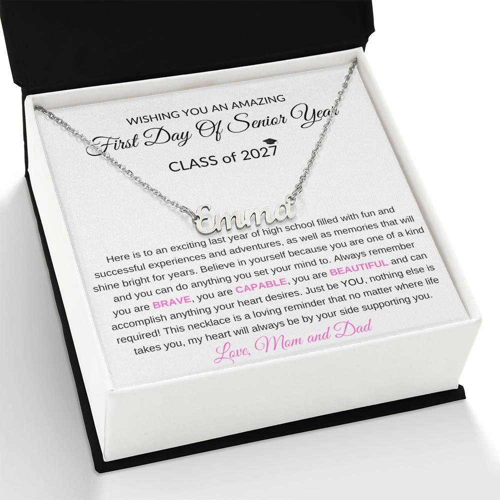 1st Day of Senior Year Class of 2027 Necklace Gift