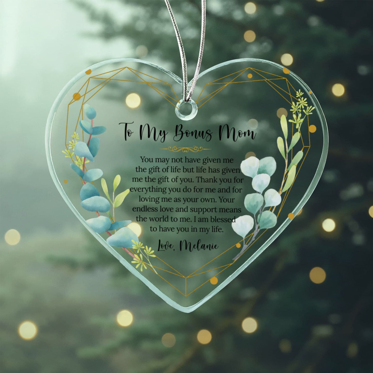 To My Second Mom Ceramic Heart Ornament