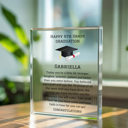 Personalized 6th Grade Graduation Plaque
