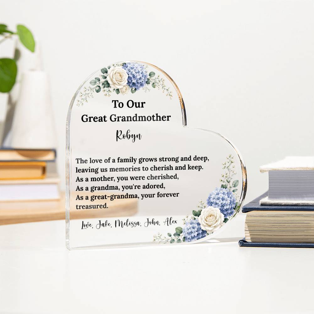 Grandmother Heart Plaque Gift