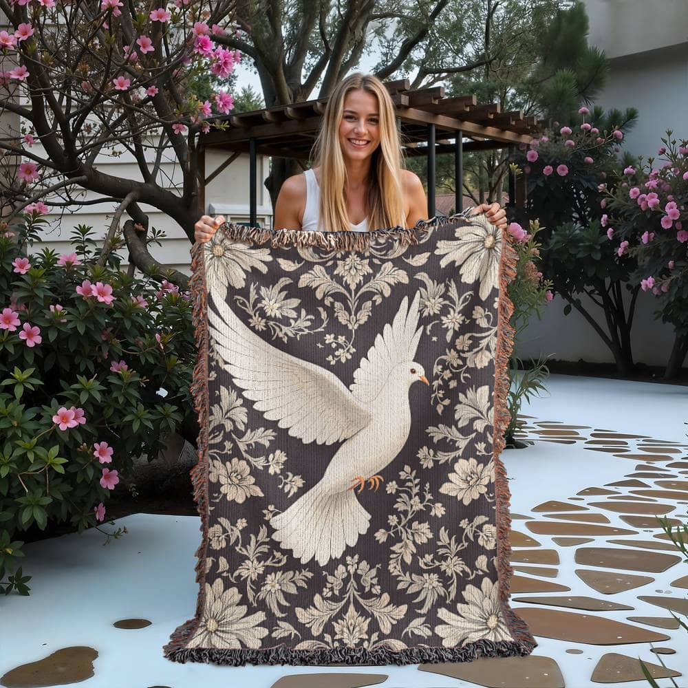 Dove Heirloom Woven Blanket
