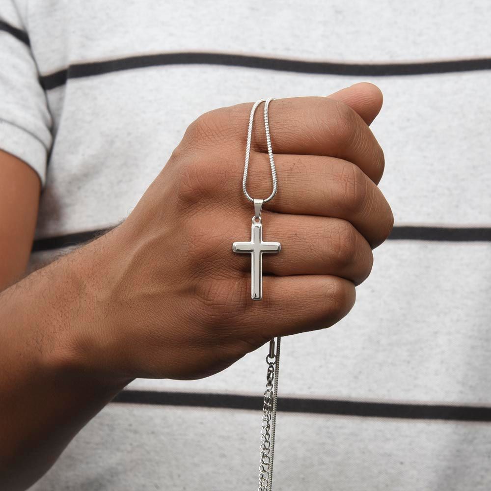 Easter Gift - Personalized Stainless Steel Cross Necklace - Engraved-[Heartfelt Family Gift]