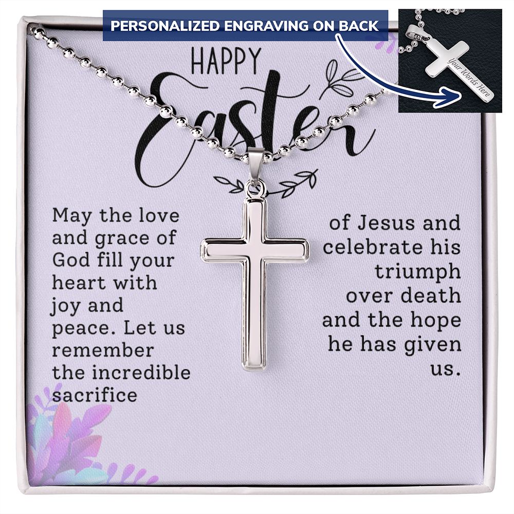 Easter Gift - Personalized Stainless Steel Cross Necklace - Engraved-[Heartfelt Family Gift]