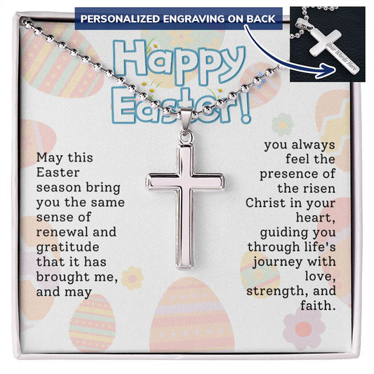Easter Gift - Personalized Stainless Steel Cross Necklace - Engraved-[Heartfelt Family Gift]