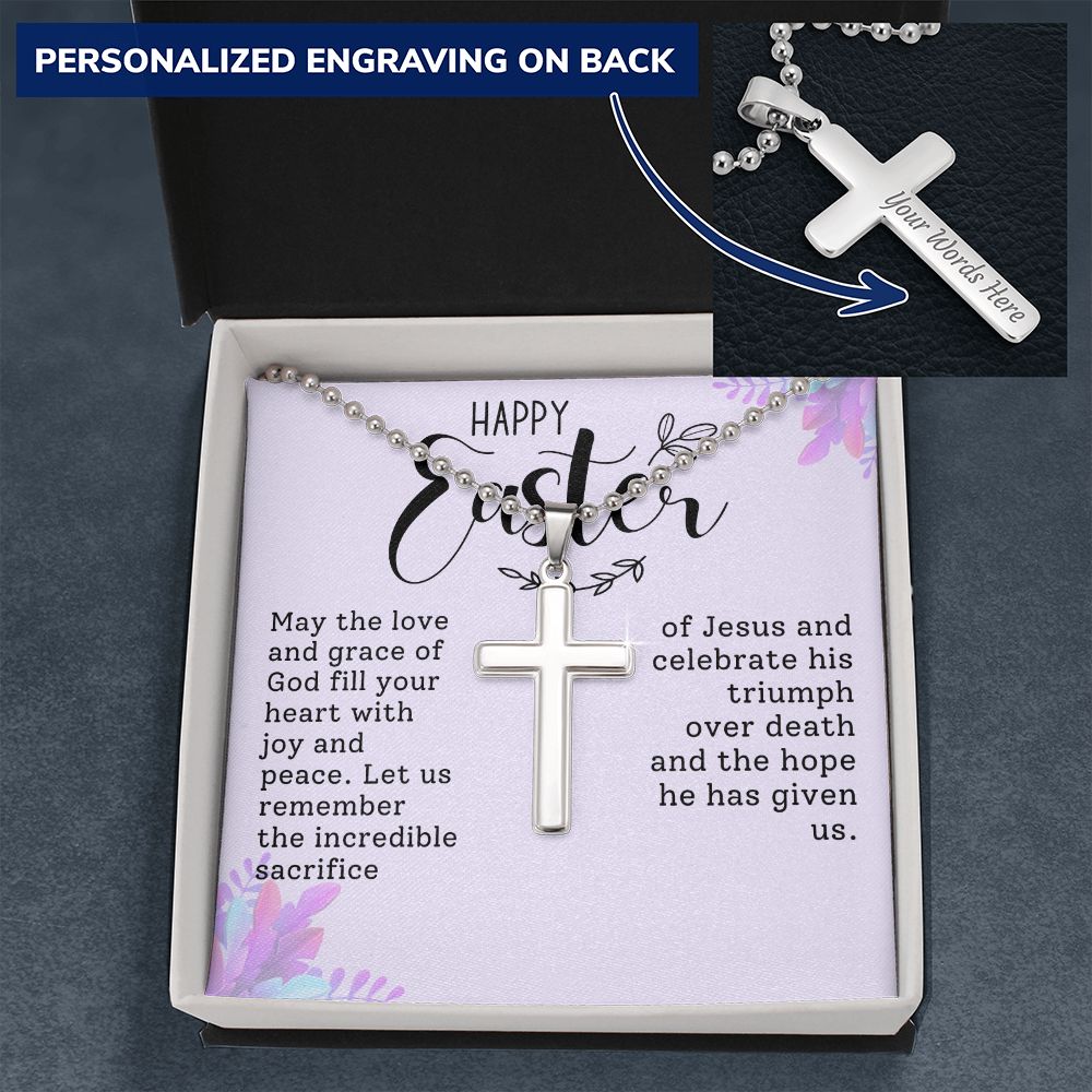 Easter Gift - Personalized Stainless Steel Cross Necklace - Engraved-[Heartfelt Family Gift]