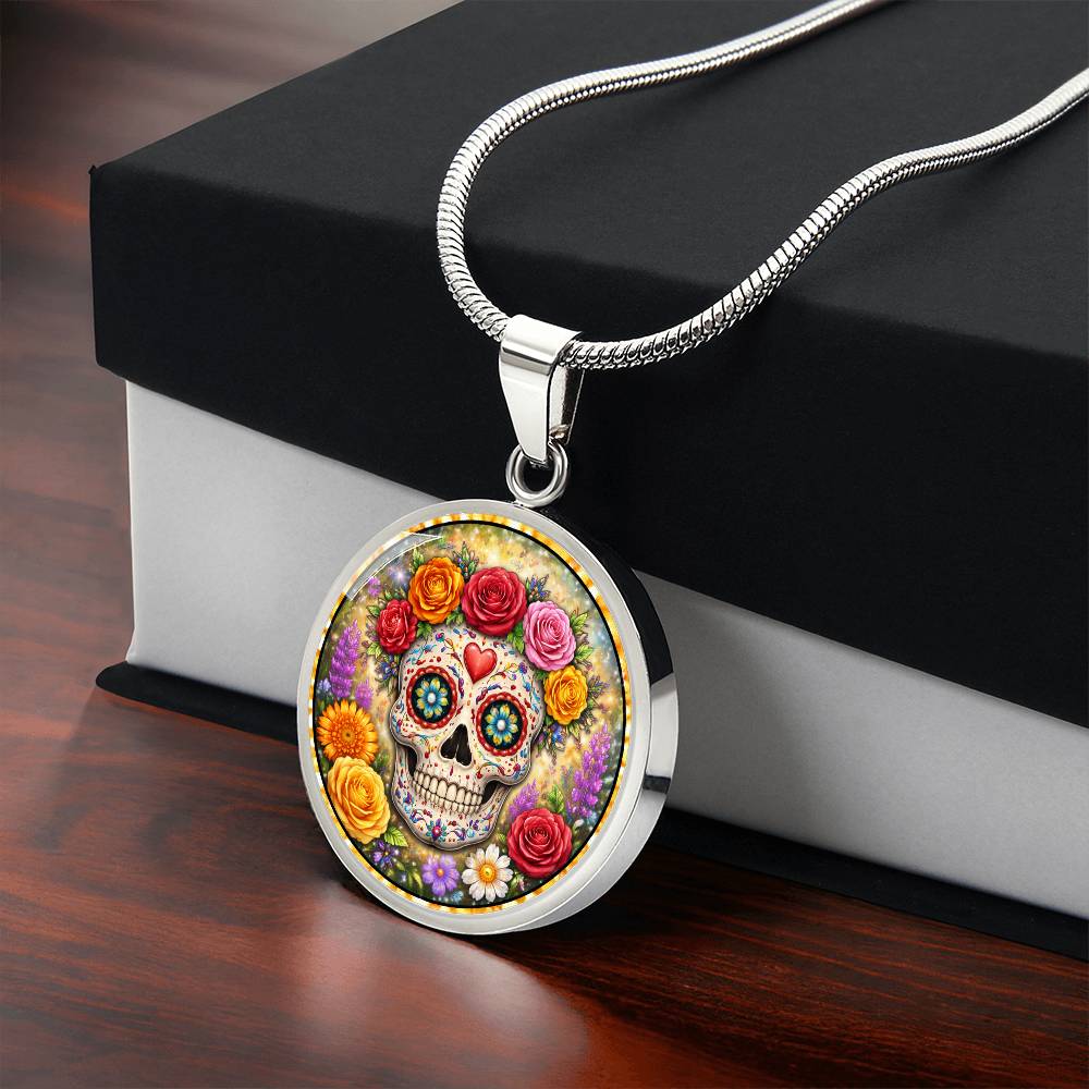 Sugar Skull Personalized Engraved Necklace Bracelet or Keychain