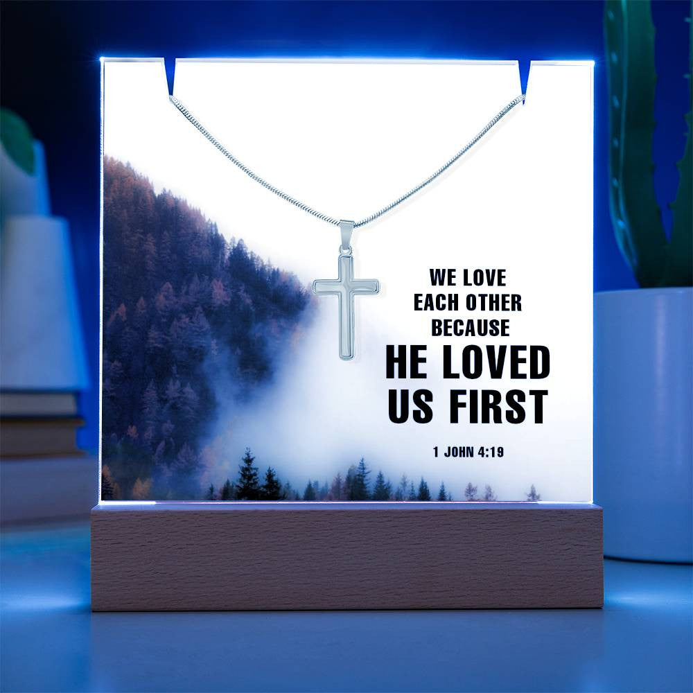 Love One Another Religious Plaque & Cross Gift Set-[Heartfelt Family Gift]
