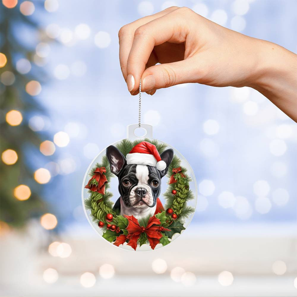 Bull Terrier Dog Acrylic Christmas Ornament-[Heartfelt Family Gift]