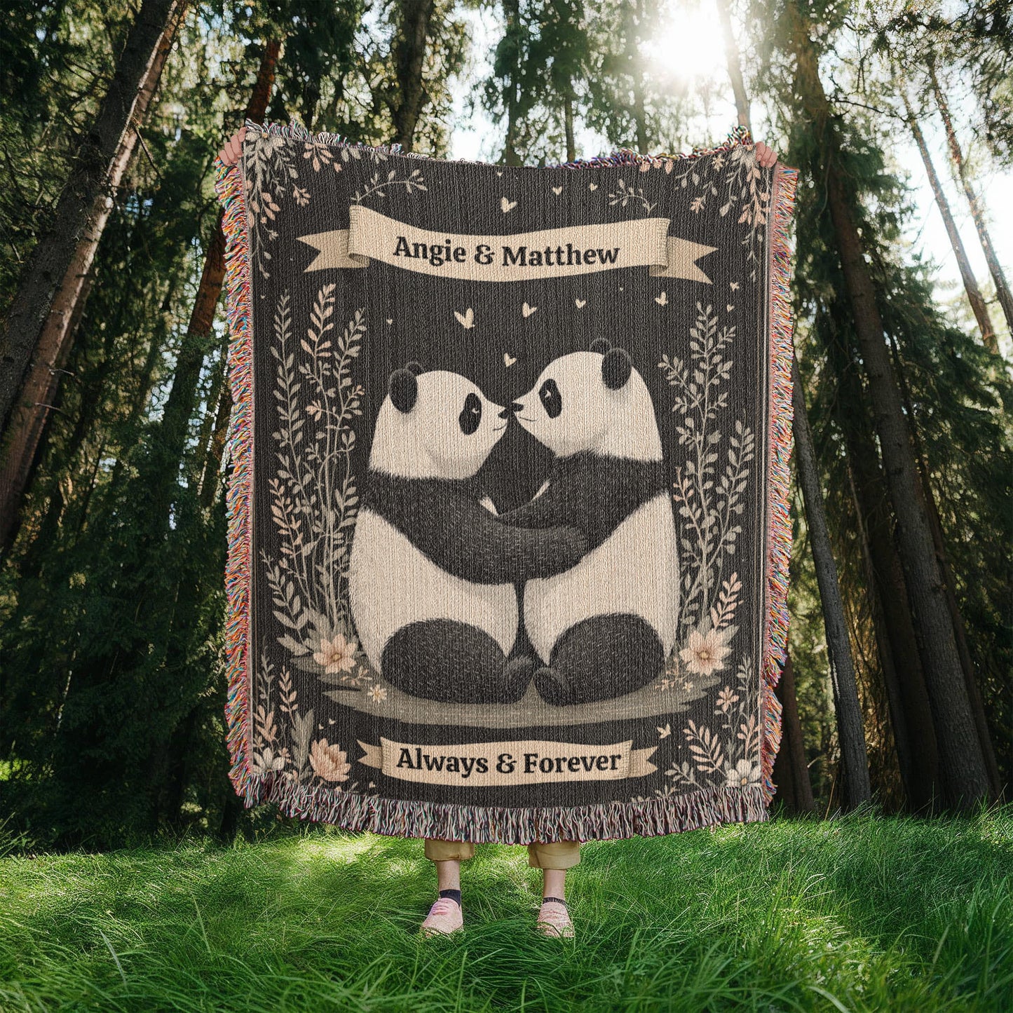 Panda Couple Cuddle Blanket for Valentines Day or Anniversary-[Heartfelt Family Gift]