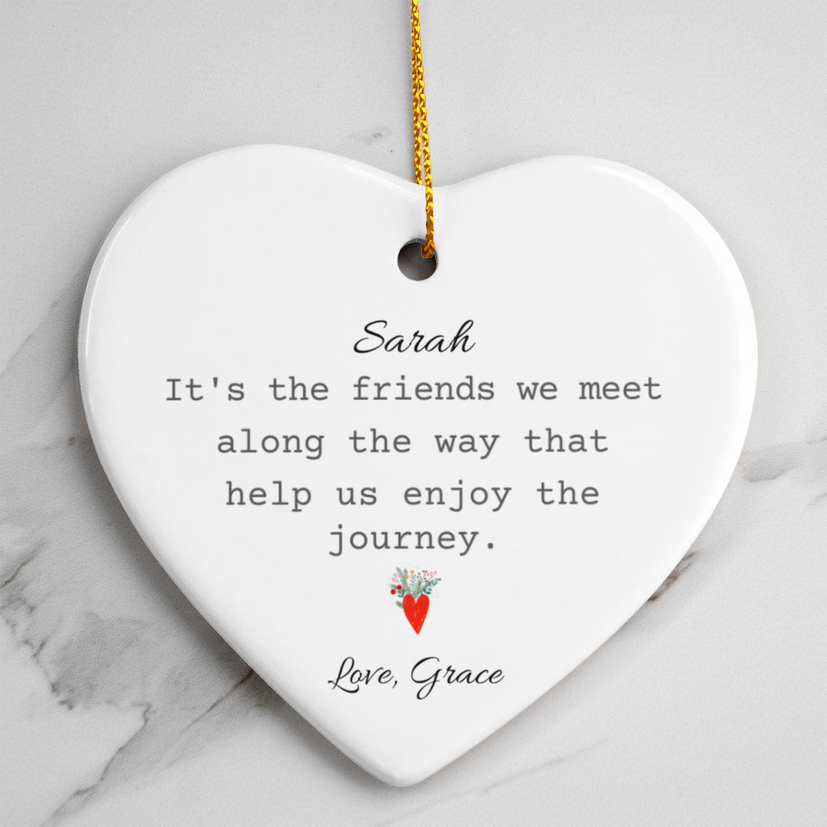 Friend  Heart Christmas Ornament