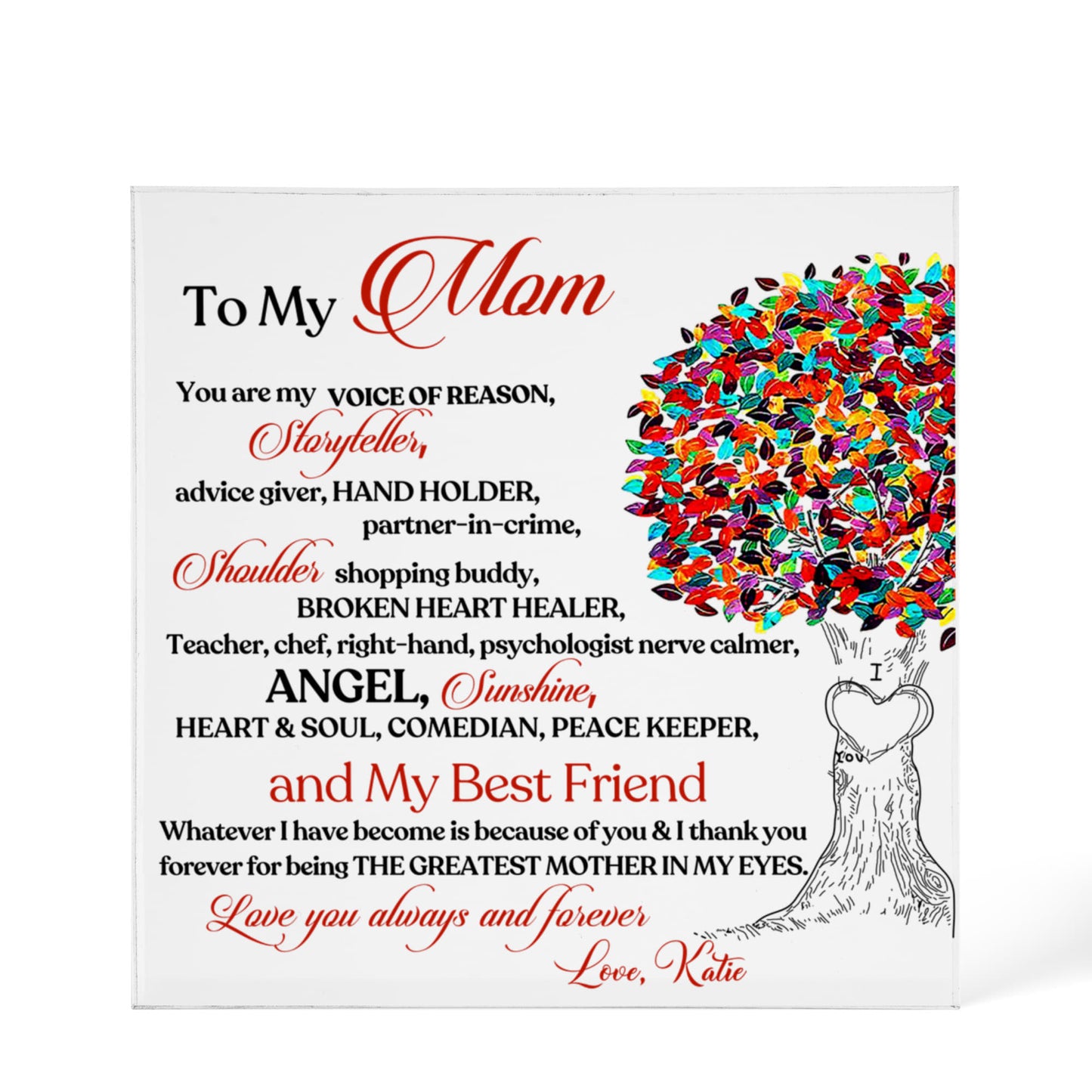To My Mom Acrylic Plaque Gift