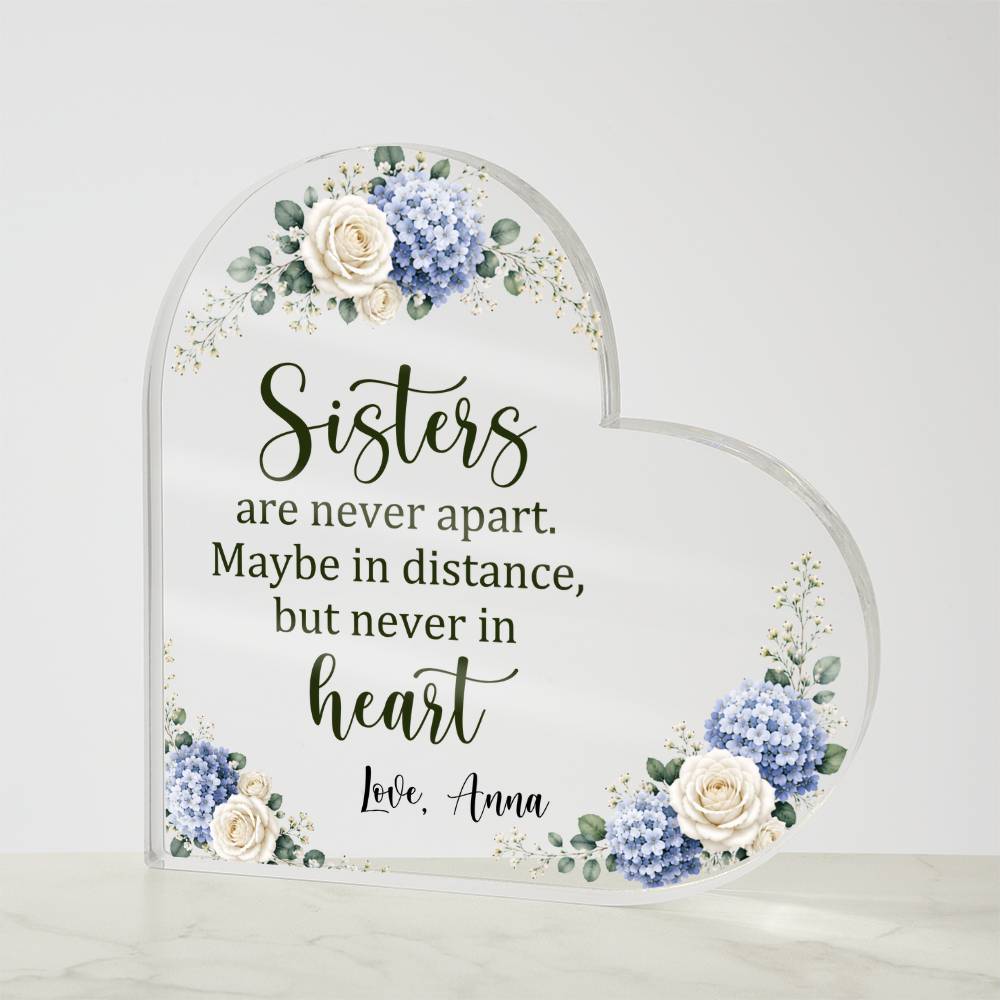 Sisters Acrylic Heart Plaque