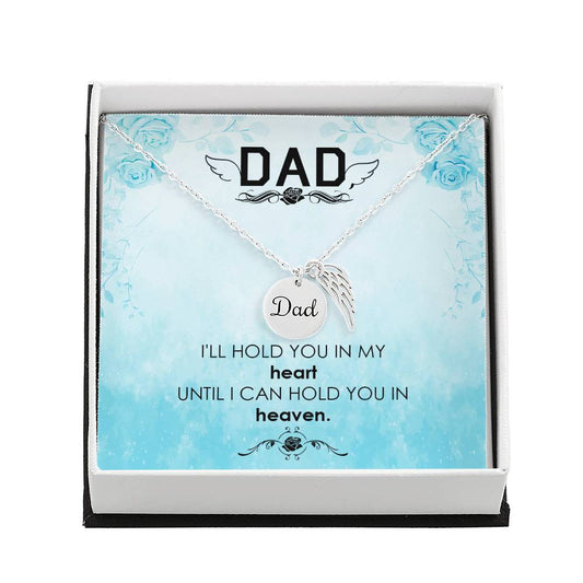Dad Memorial Necklace Angel Wing Charm-[Heartfelt Family Gift]