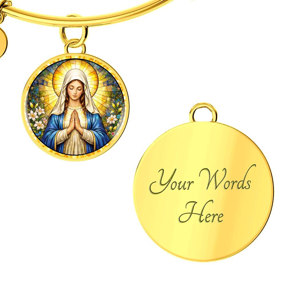 Mother Virgin Mary Personalized Engraved Necklace Bracelet or Keychain