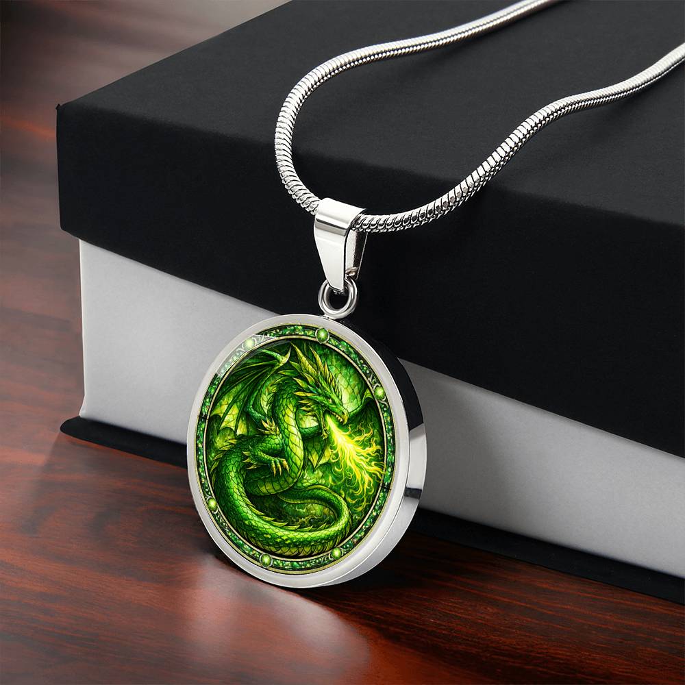 Green Dragon Personalized Engraved Necklace Bracelet or Keychain