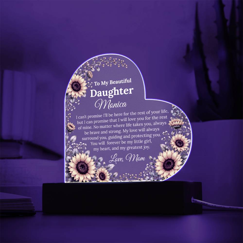 Daughter LED Heart Acrylic Plaque Gift
