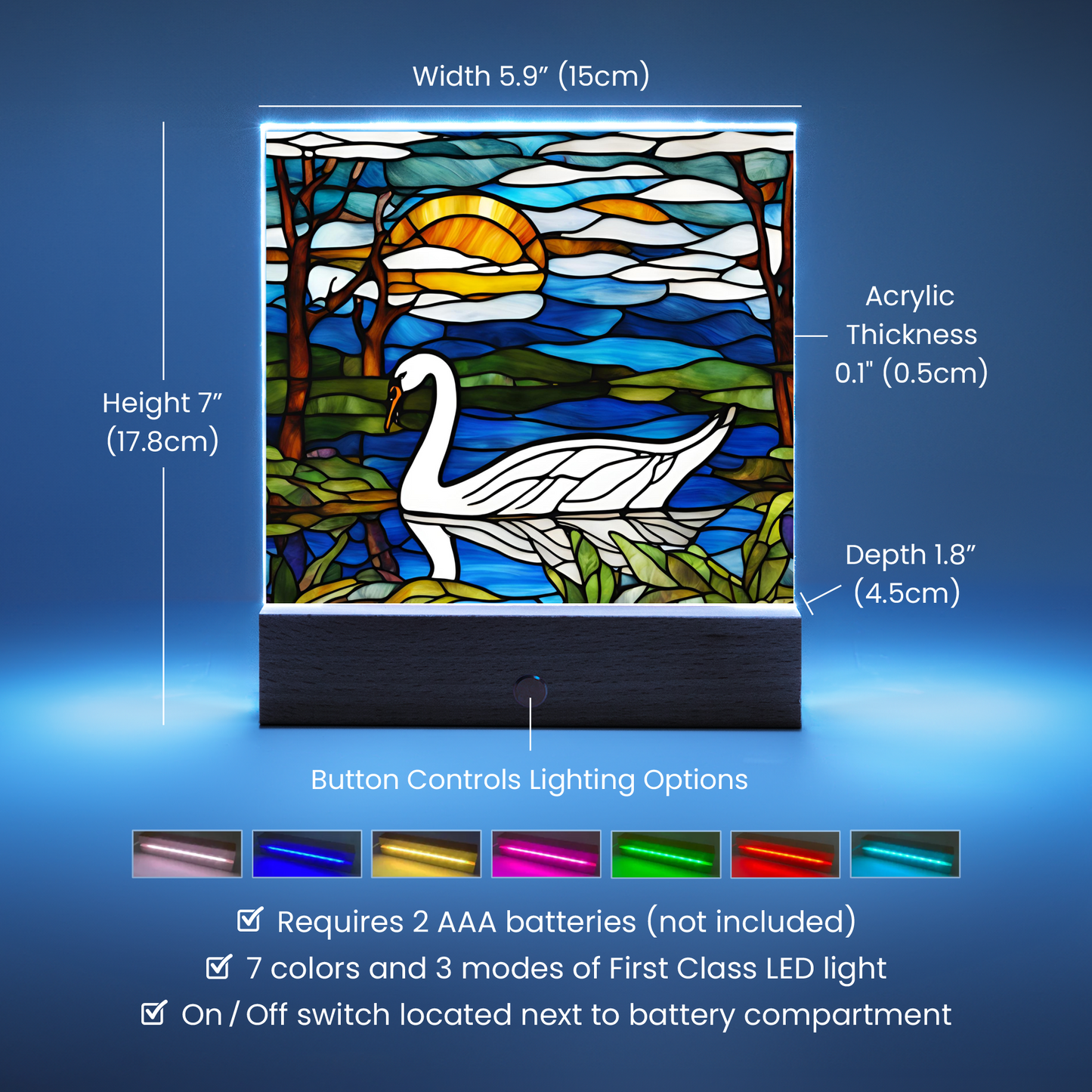 Swan Lake Scene Acrylic Square Plaque-[Heartfelt Family Gift]