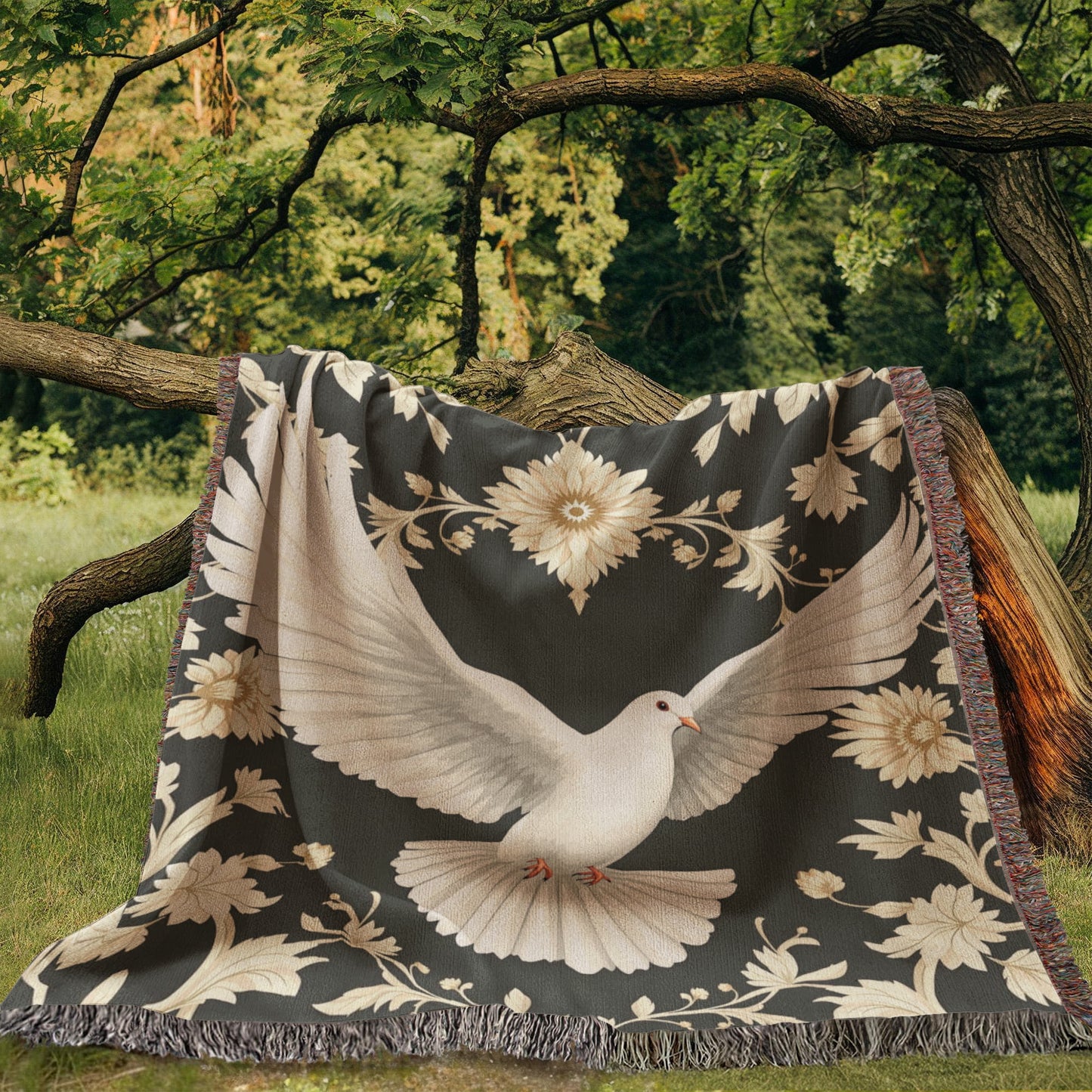 Dove Heirloom Woven Blanket