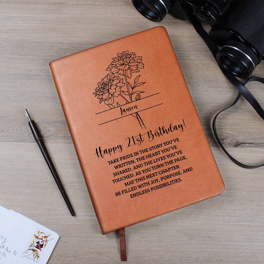 21st Birthday Birth Flower Journal