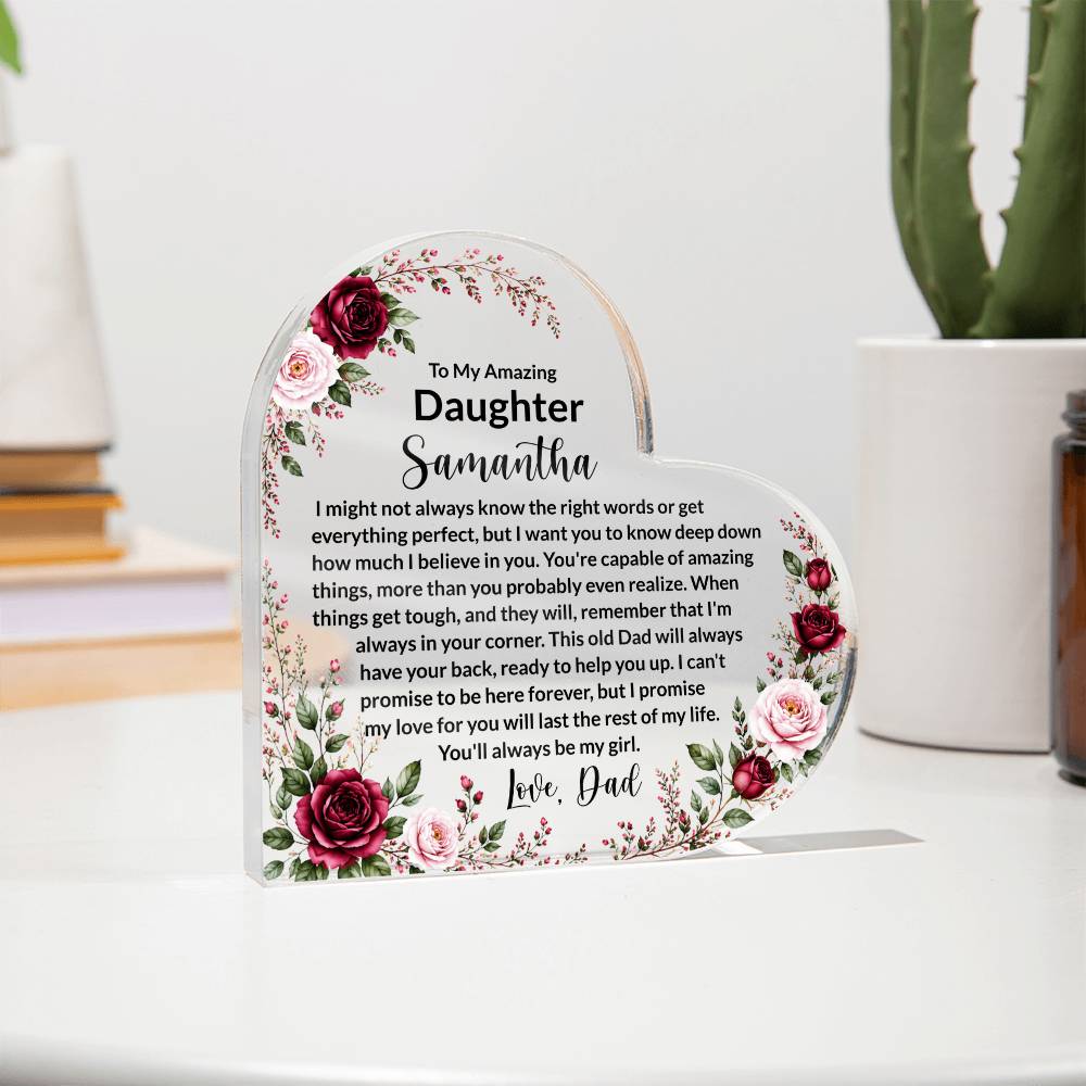 Daughter Heart Plaque Gift