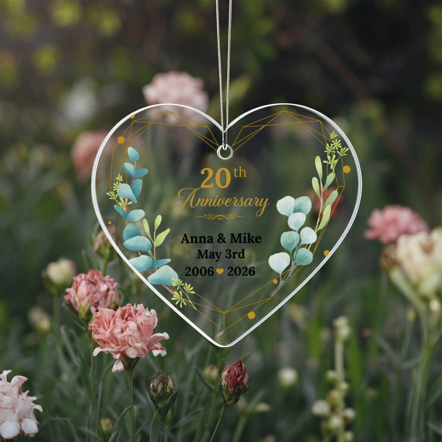 20th Wedding Anniversary Heart Ornament