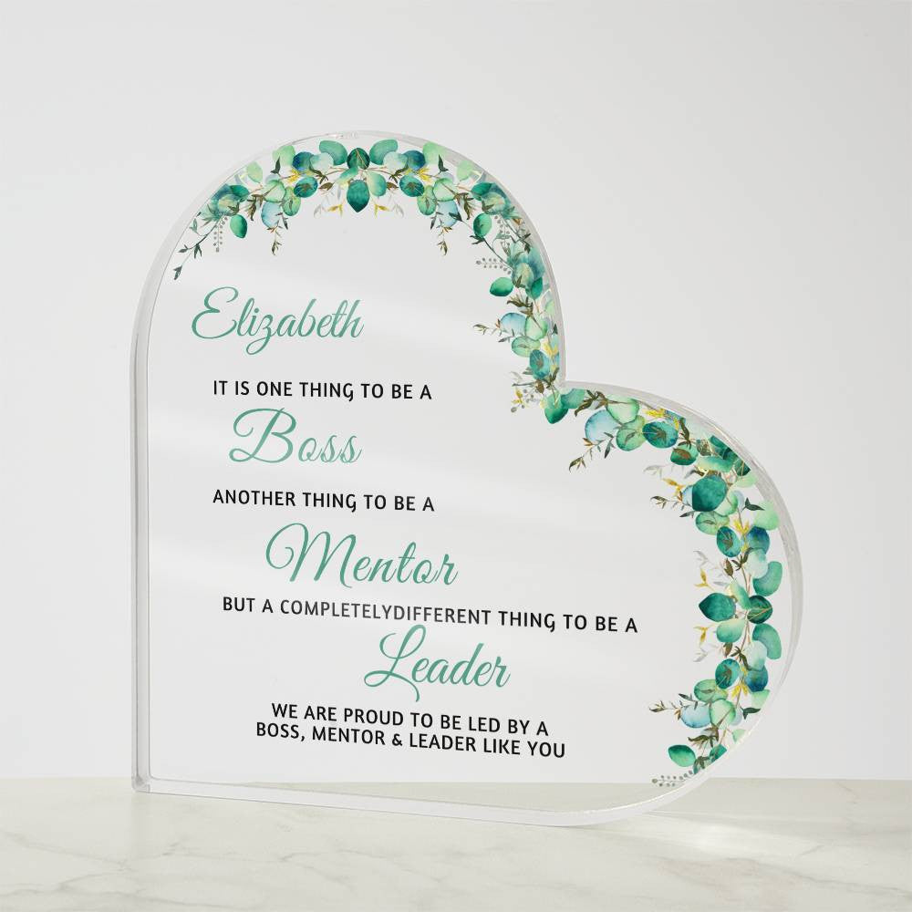 Boss Leader Mentor Acrylic Heart Plaque-[Heartfelt Family Gift]