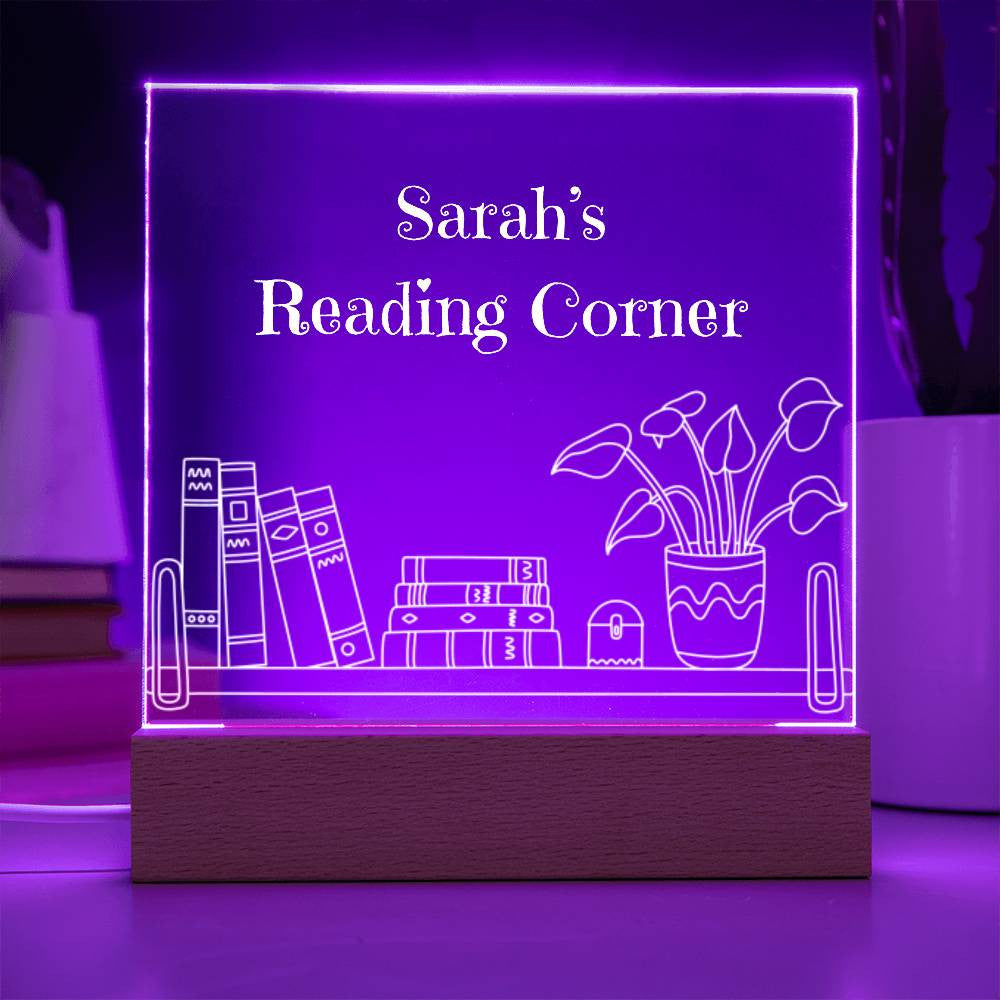Personalized Reading Corner Library LED Plaque-[Heartfelt Family Gift]