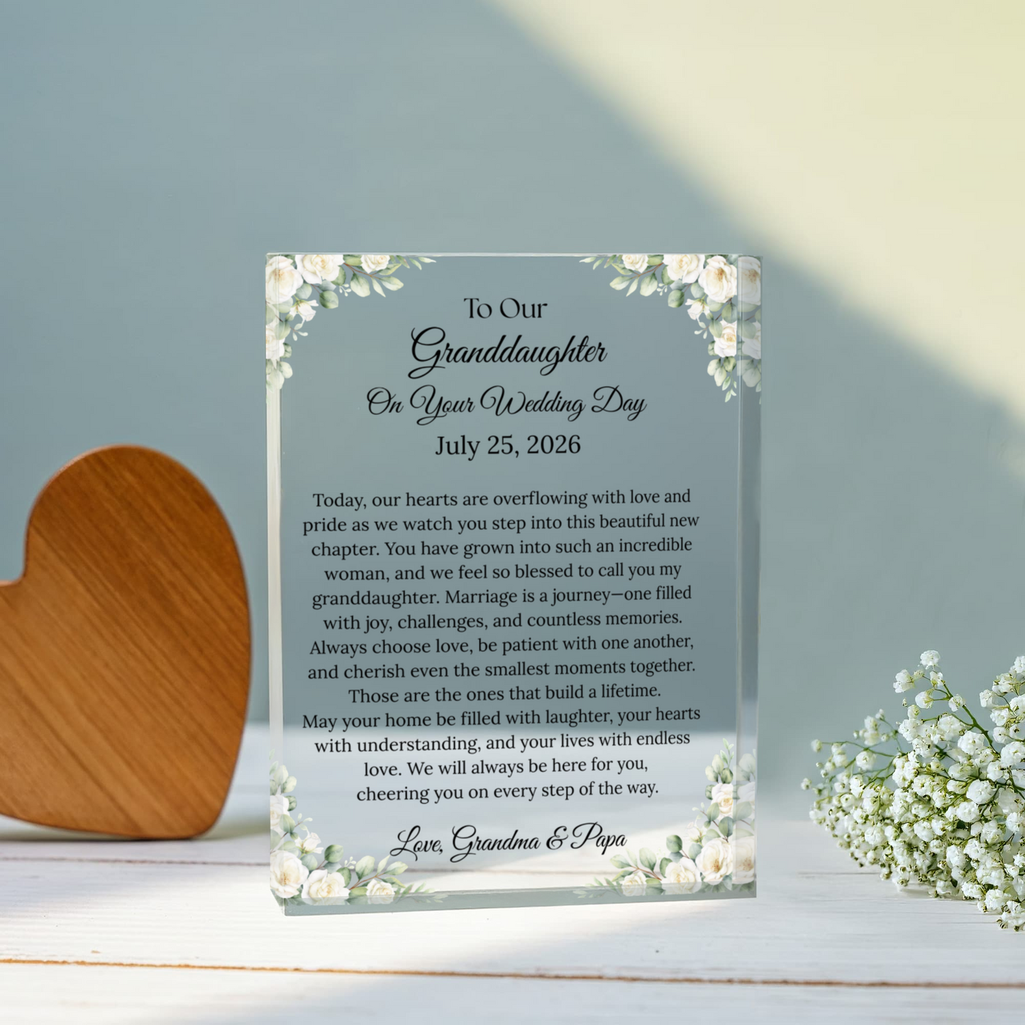 To Our Granddaughter On Your Wedding Day