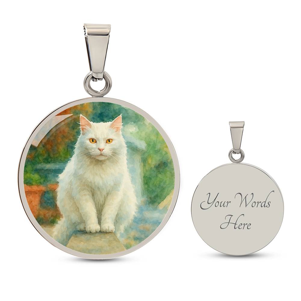 Personalized Watercolor Dog Portrait Necklace with Engraving