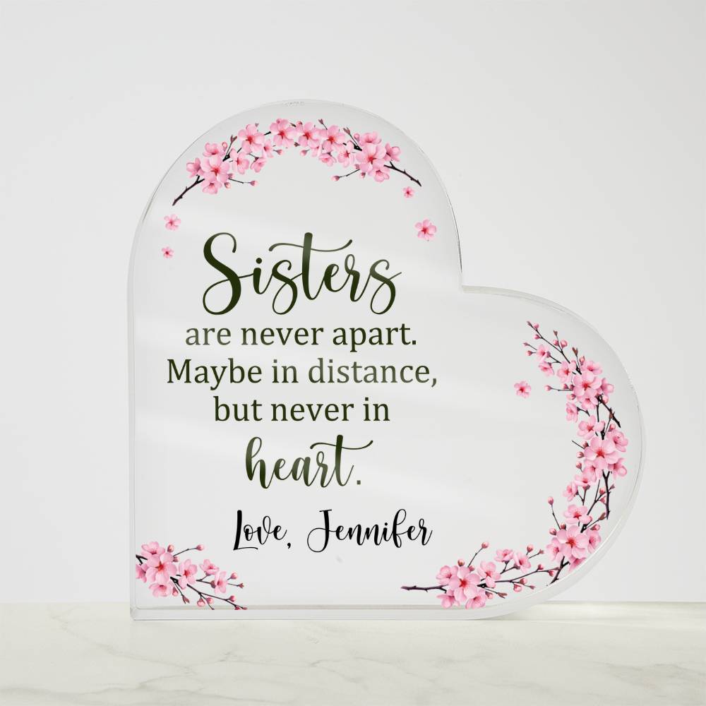Sisters Acrylic Heart Plaque