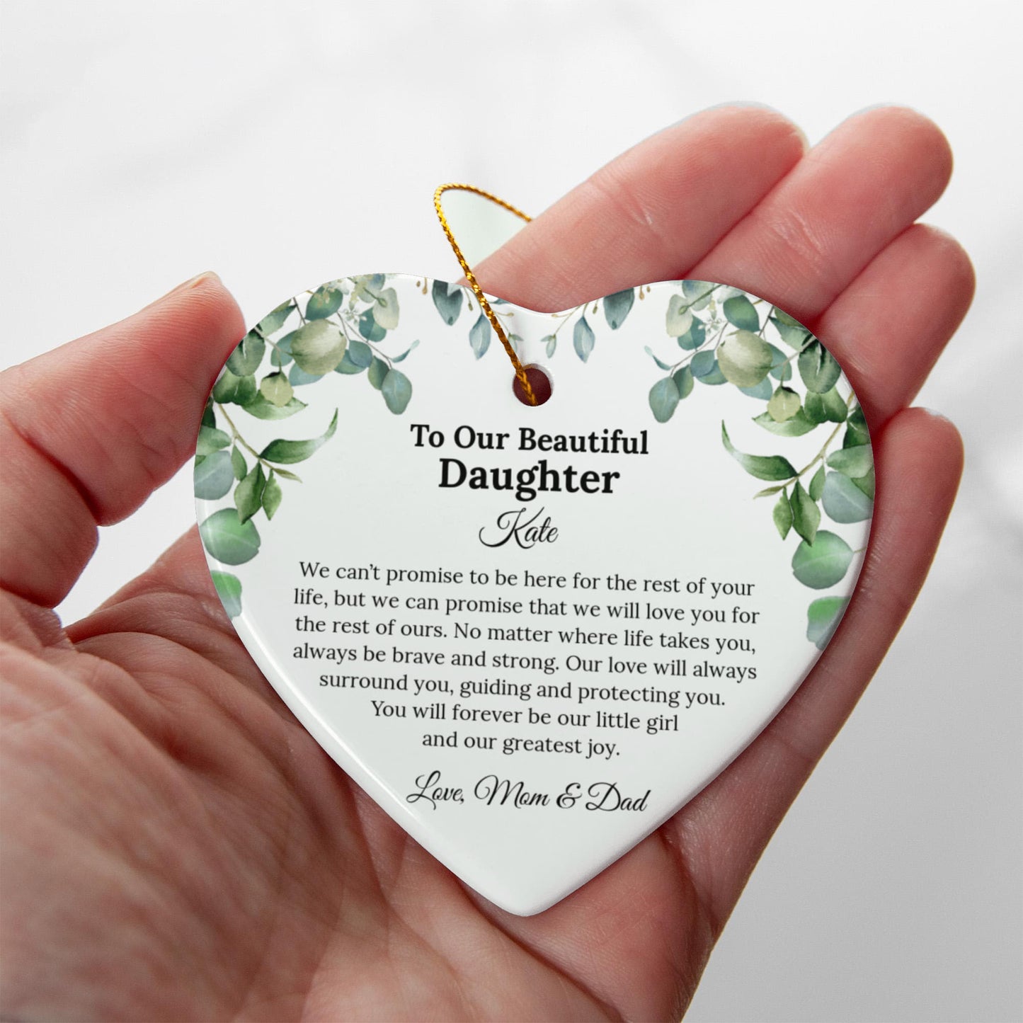 Daughter Ceramic Heart Ornament