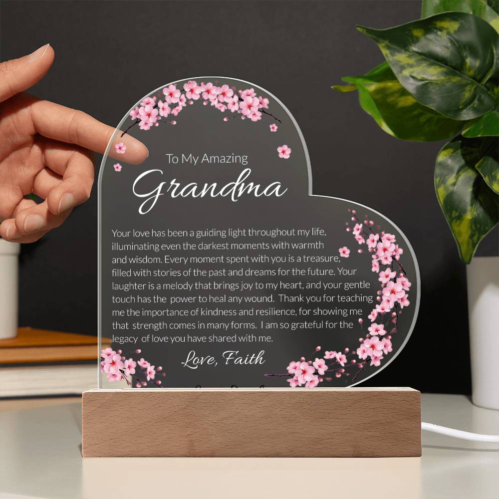 Grandma Acrylic Heart Plaque