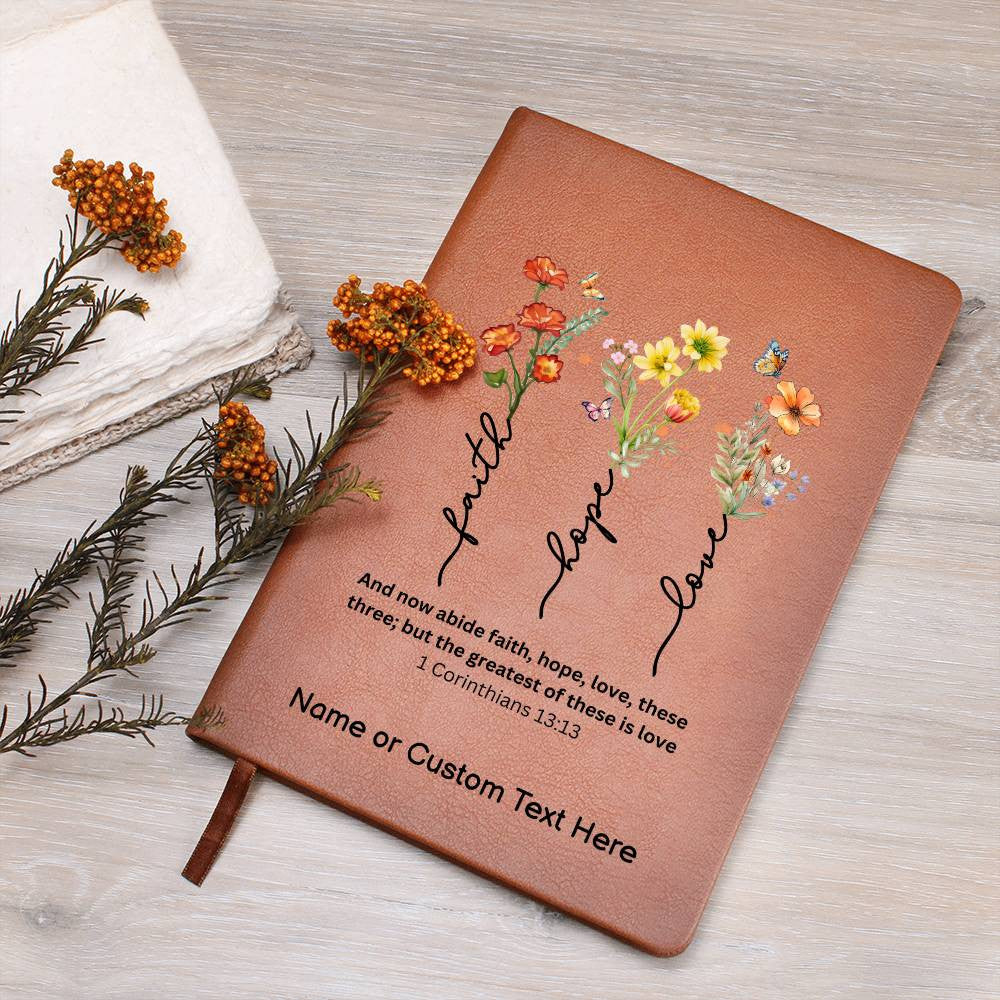 Faith Hope and Love Personalized Journal-[Heartfelt Family Gift]
