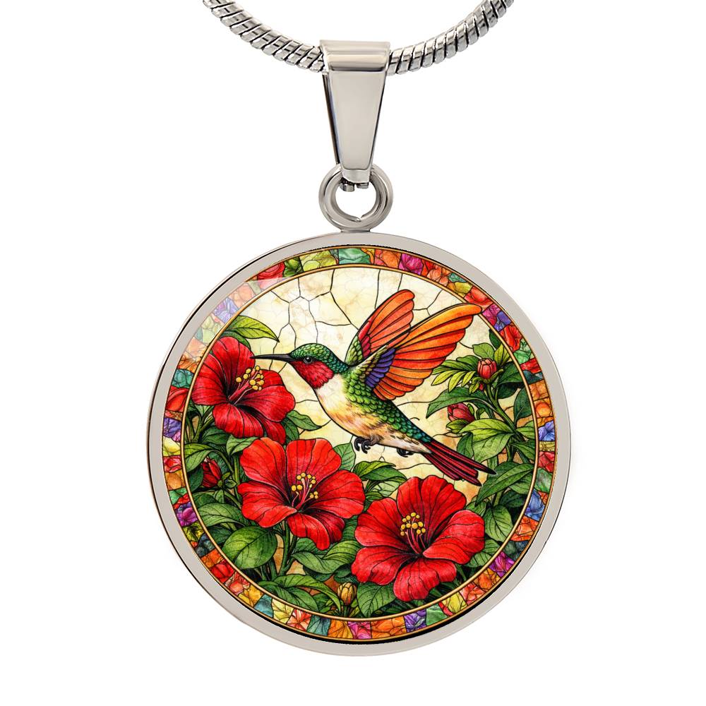 Hummingbird Necklace, Personalized Engraved Jewelry