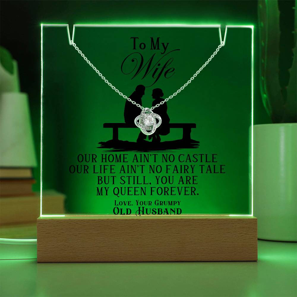 Wife from Your Grumpy Old Husband  Acrylic Bundle Love Knot Necklace Gift Set-[Heartfelt Family Gift]