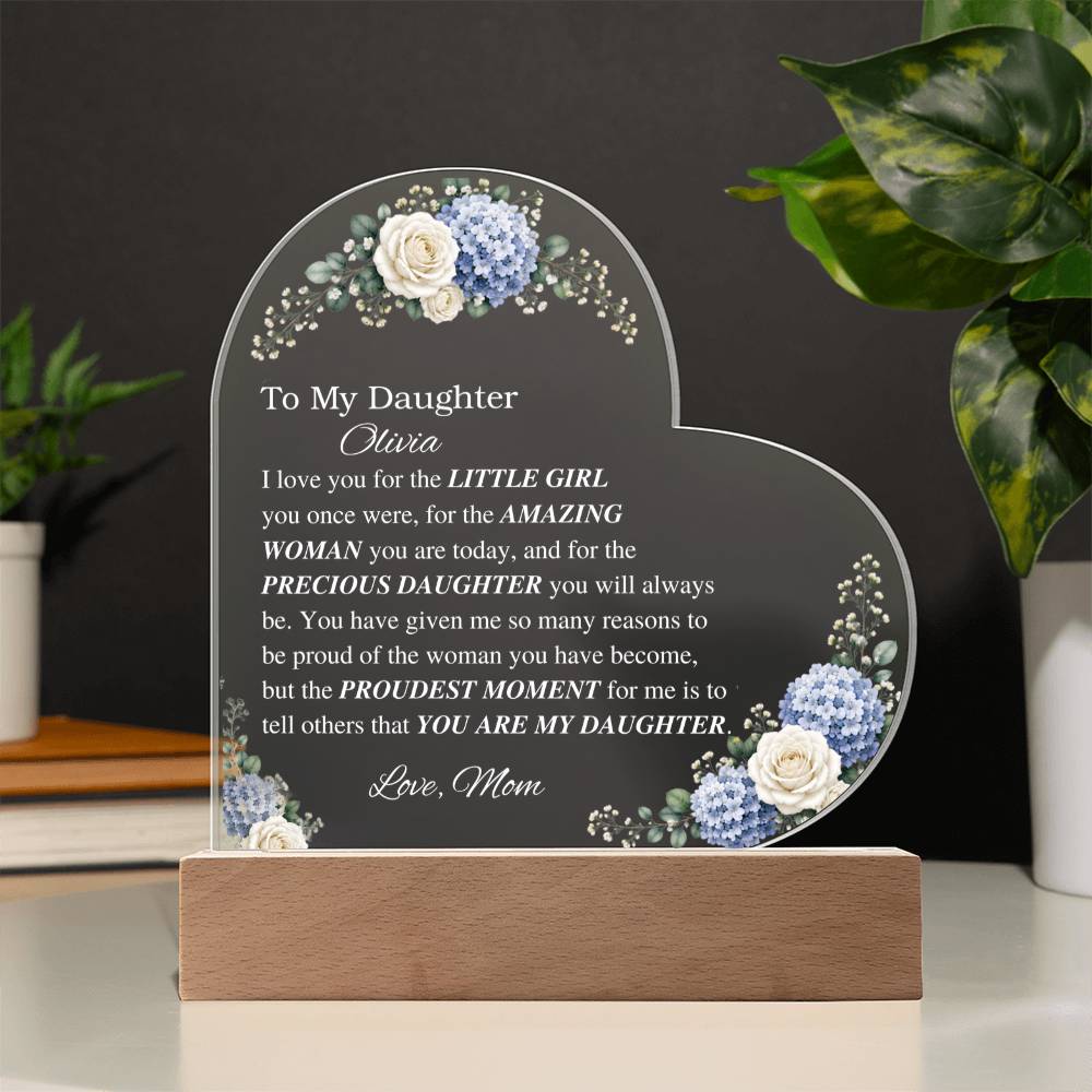 Personalized Daughter Acrylic Heart Plaque