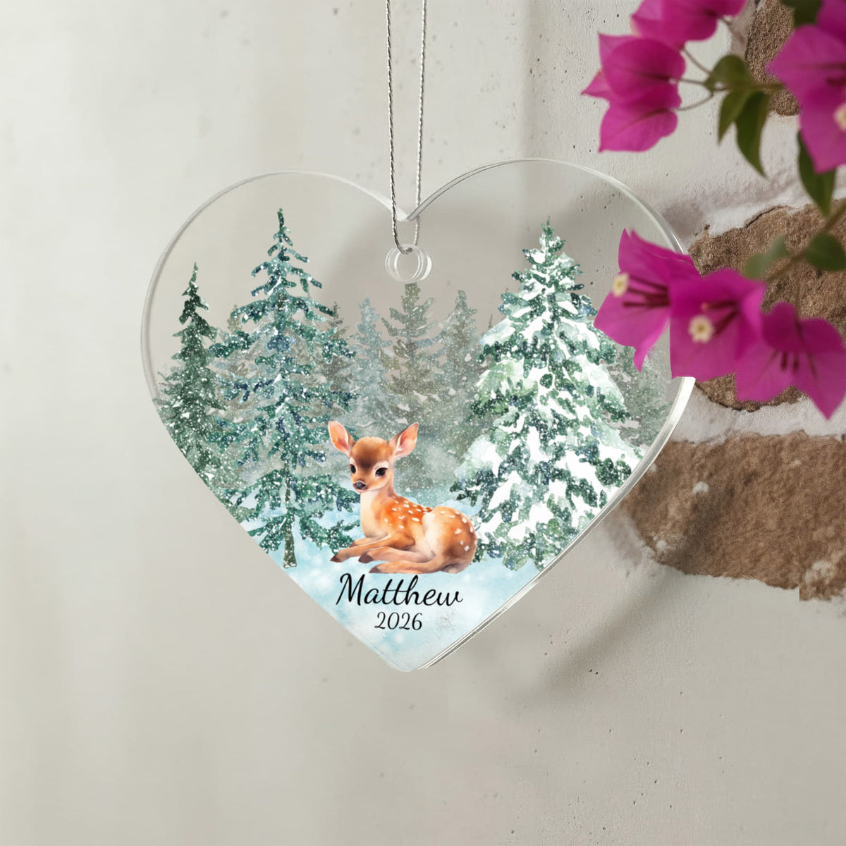 Deer Heart Christmas Ornament for Kids