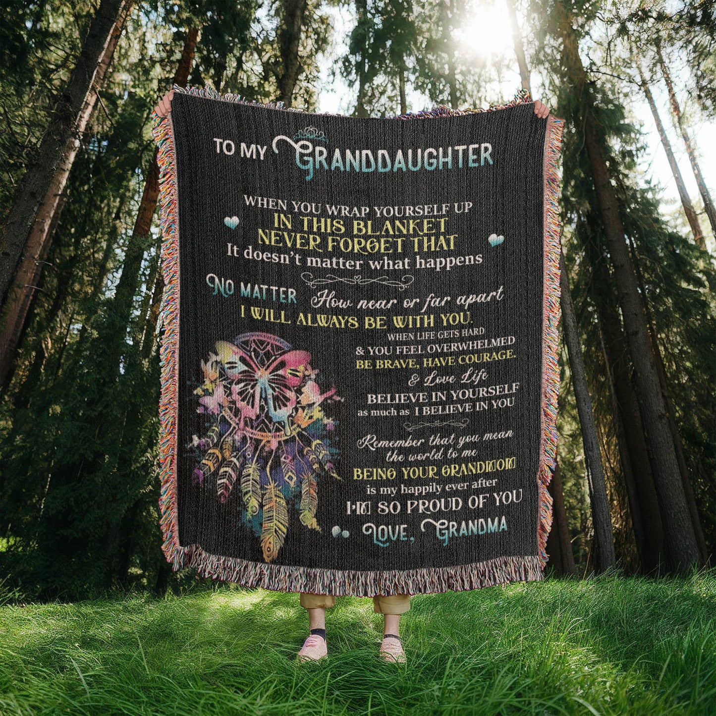 Granddaughter Woven Blanket-[Heartfelt Family Gift]