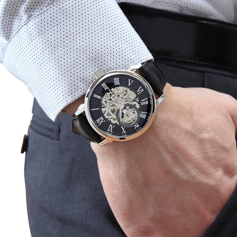 Personalized Retirement Men's Mechanical Watch with LED Gift Box