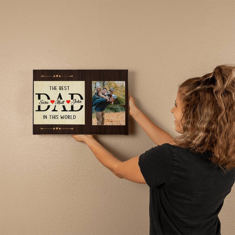 Best Dad Custom Photo Gallery Wrapped Canvas-[Heartfelt Family Gift]
