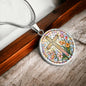 Floral Cross Engraved Necklace-[Heartfelt Family Gift]