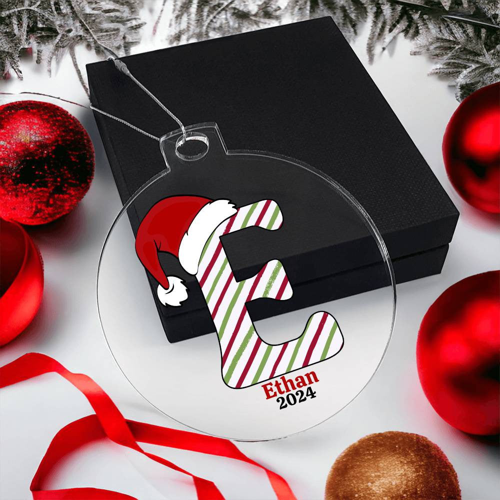 Personalized Initial Christmas Ornament - Customizable Name Holiday Decoration