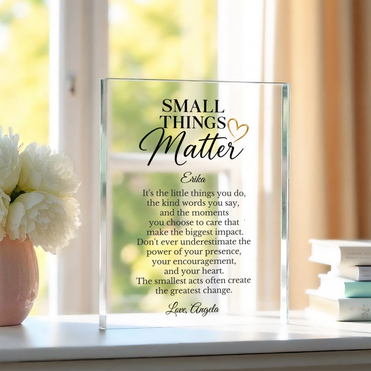 Small Things Matter Thank You Appreciation plaque