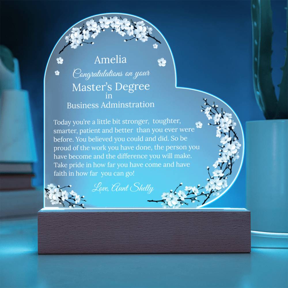 Personalized Masters Degree Graduation Plaque